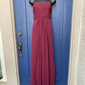 David’s Bridal WINE bridesmaid maxi dress